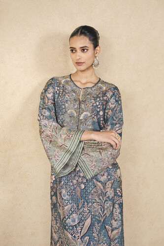 Turaya Silk Kaftan - Powder Blue, Powder Blue, image 4